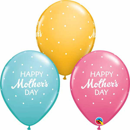 Mother's Day Petite Polka Dots 11″ Latex Balloons (50/Pk)