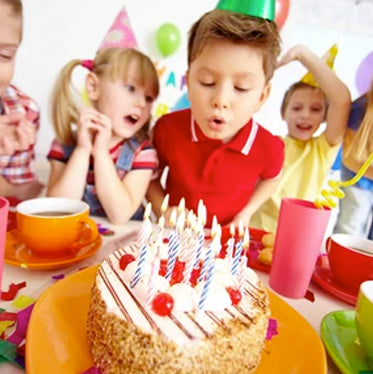 Colorful birthday party decorations and supplies