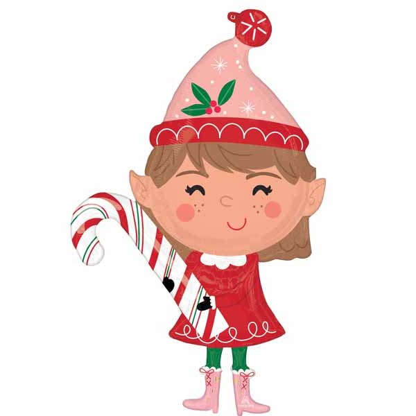 Merry Christmas Elf 39-Inch Shaped Foil Balloon