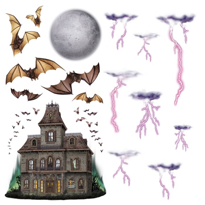 Haunted House & Night Sky Props Set