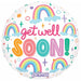Prima Get Well Soon Rainbow 18-Inch Round Foil Balloon