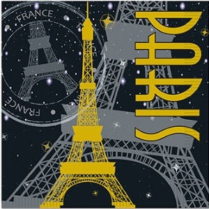 Paris 2-Ply Beverage Napkins, 16 Count