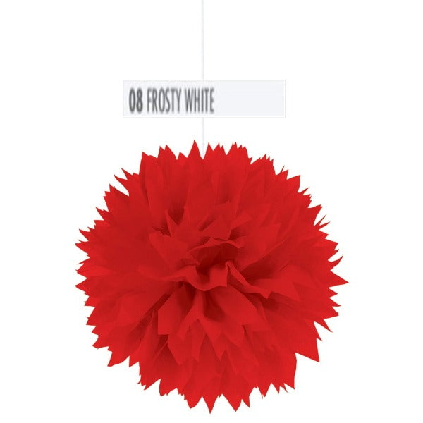 16" FLUFFY DECORATIO N WHITE 3PK/12CS