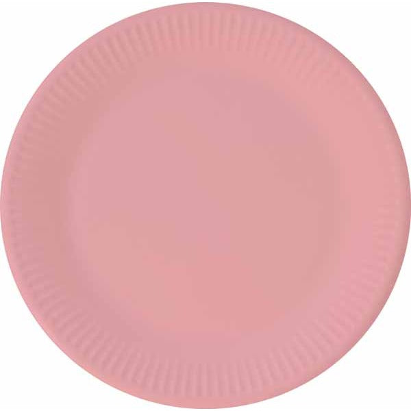 Solid Pink 9-Inch Paper Plates, 8-Pack