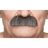 Black and Grey Costume Moustache, 10 cm