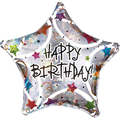 Happy Birthday Stars 18" Foil Balloon (5/Pk)