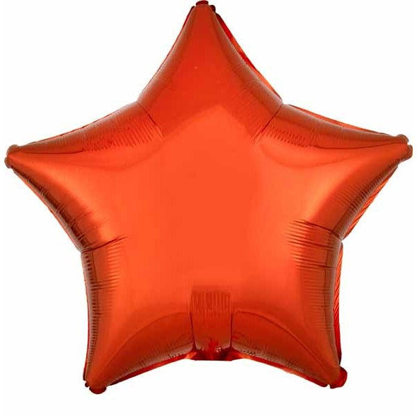 19 in Metallic Orange Star Foil Balloon