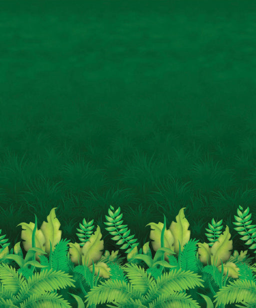 Verdant Wilderness Green Jungle Foliage Plastic Backdrop (1/Pk)