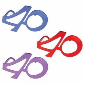 "40" Metallic Fanci Frames Birthday Party Glasses