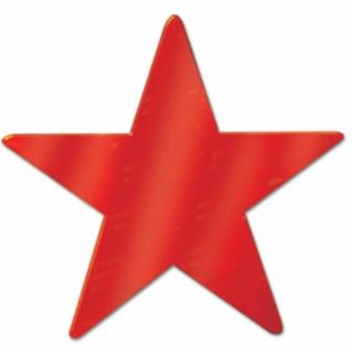 3.5" METALLIC STAR CUTOUTS RED 12/PKG