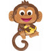 Happy Monkey 36-Inch Shaped Foil Balloon