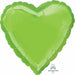18-Inch Iridescent Lime Green Heart Foil Balloon