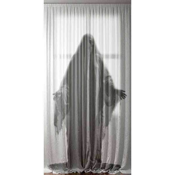 Spooky Silhouette Halloween Door Curtain, 6.5 ft