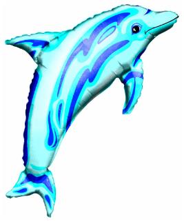 Ocean Blue Dolphin 37-Inch Foil Balloon