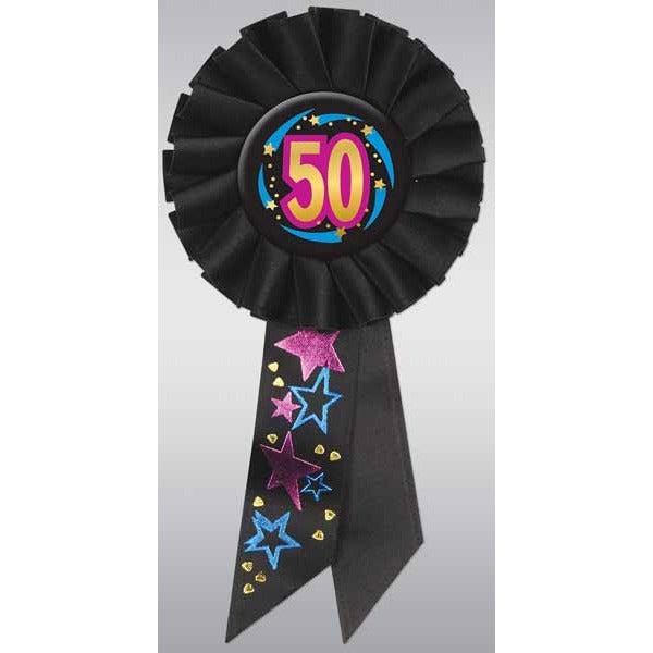Age 50 Deluxe Birthday Rosette
