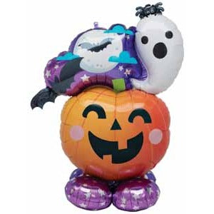 Spooky Ghost Pumpkin AirLoonz Halloween Foil Balloon, 53 Inch