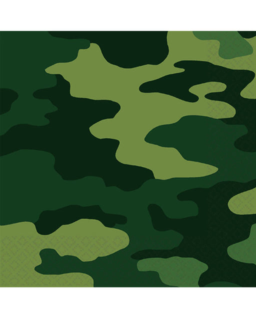 Camouflage Lunch Napkins (16 Pack): Military-Inspired Party Essential (3/Pk)