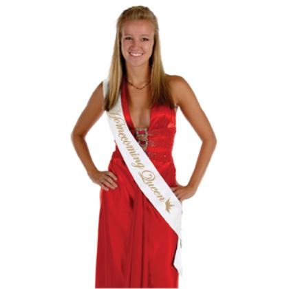 Homecoming Queen Satin Sash, 33 x 4 Inches