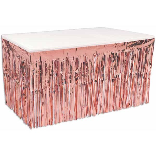 ROSE GOLD TABLESKIRT 30"X 14' 1PLY METAL