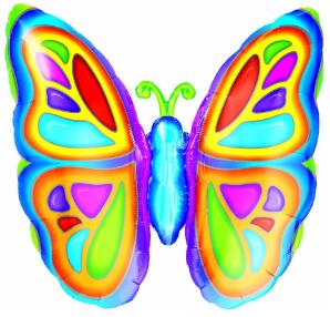 Bright Butterfly 25-Inch SuperShape XL Foil Balloon