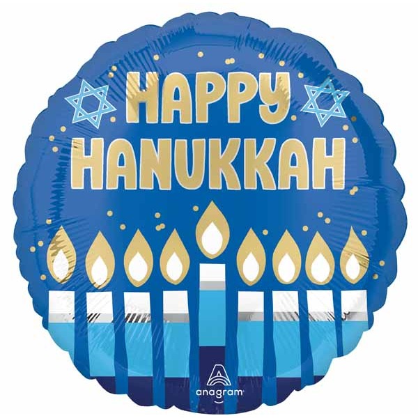 Happy Hanukkah 18" Round Foil Balloon