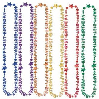 Happy 21st Birthday Bead Necklace, 36 Inches