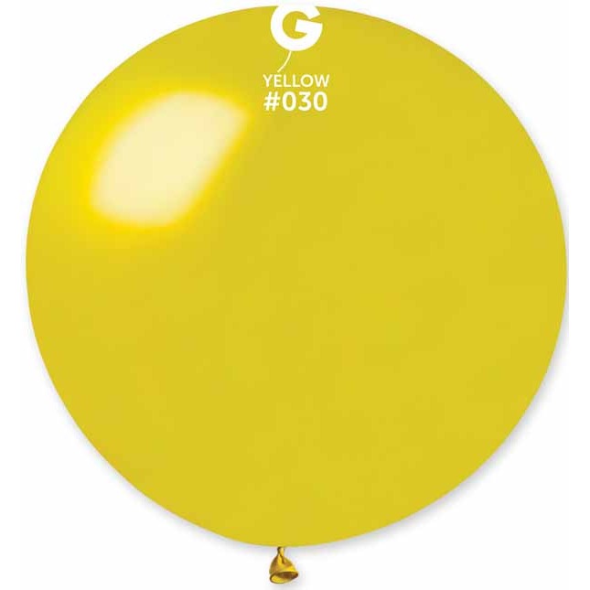 Gemar 31" Metallic Yellow #030 Latex Balloon, 1 Count