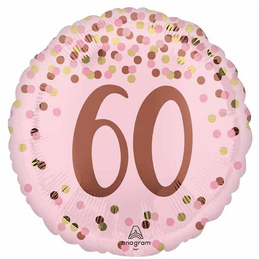 Pretty Pink 60th Birthday Round Foil Balloon, 18 Inch