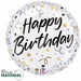 Satin Happy Birthday Streamers 9-Inch Round Foil Balloon