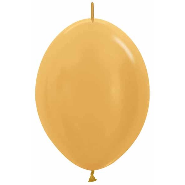 Sempertex Gold 6" Link-O-Loon Latex Balloons, 50 Count