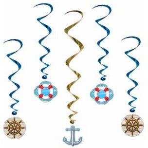 Cruise Ship Whirls Hanging Decorations, 5 Pack