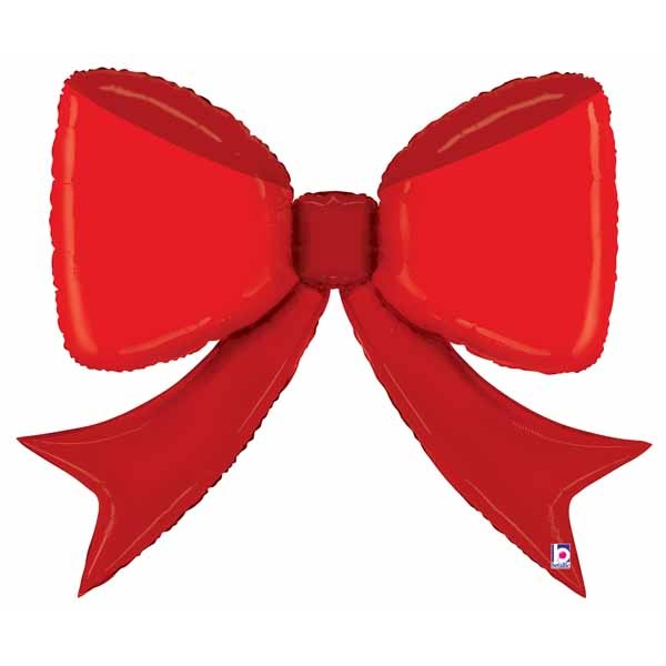 41-Inch Red Bow Shaped Foil Balloon