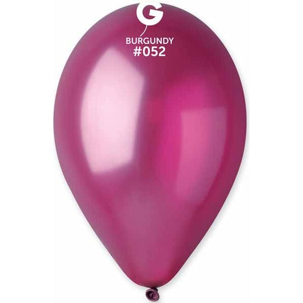 Gemar 12-Inch Metallic Burgundy Latex Balloons, 50-Pack