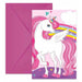Unicorn Rainbow Party Invitations with Envelopes, 6 Pack