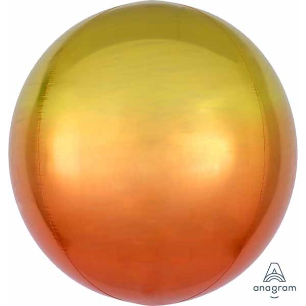 Yellow & Orange Ombre Orbz Foil Balloon, 16 Inch