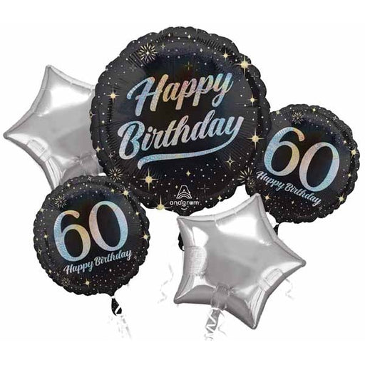 Sparkling 60th Birthday Foil Balloon Bouquet