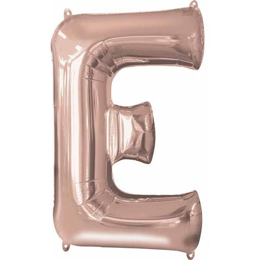 Rose Gold Letter E Balloon, 32 Inch