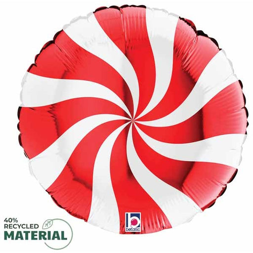 Red Candy Swirl 18-Inch Foil Balloon