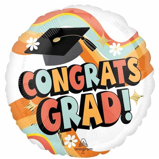 Groovy Congrats Grad 18" Round Foil Balloon