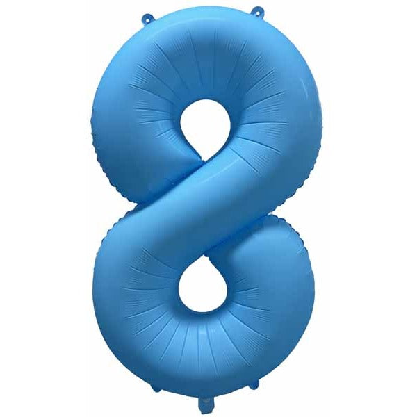DecoChamp 34-Inch Neon Blue Number 8 Balloon