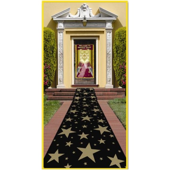 Gold Star Party Runner, 24 Inches x 10 Feet