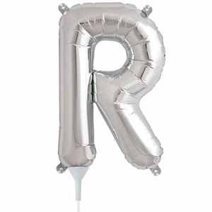 16" Silver Letter R Balloon