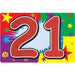Glittered Number 21 Birthday Sign, 10 x 15 Inches