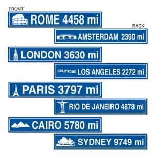 Travel Street Cutouts, 4 Count