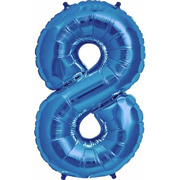 34-Inch Blue Number 8 Balloon