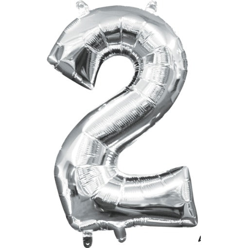 16 Inch Silver Number 2 Balloon