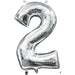 16 Inch Silver Number 2 Balloon