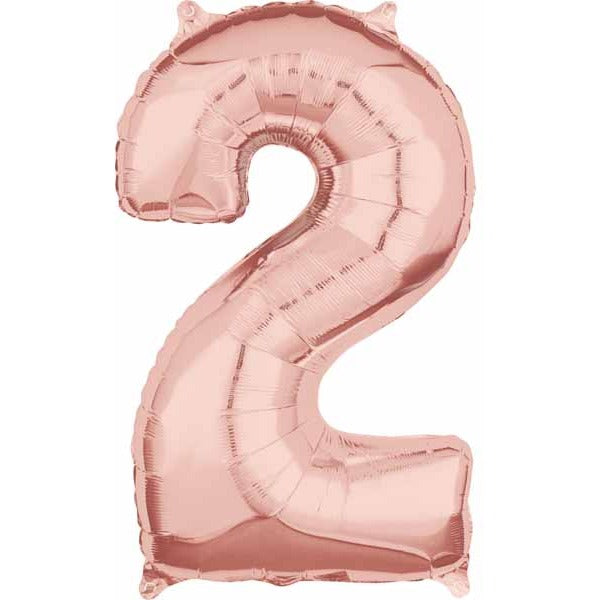 Rose Gold Number 2 Balloon, 26 Inch