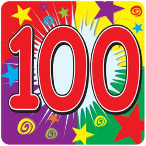 100 Number Coasters Colorful 3.5" Drink Mats (24/Pk)