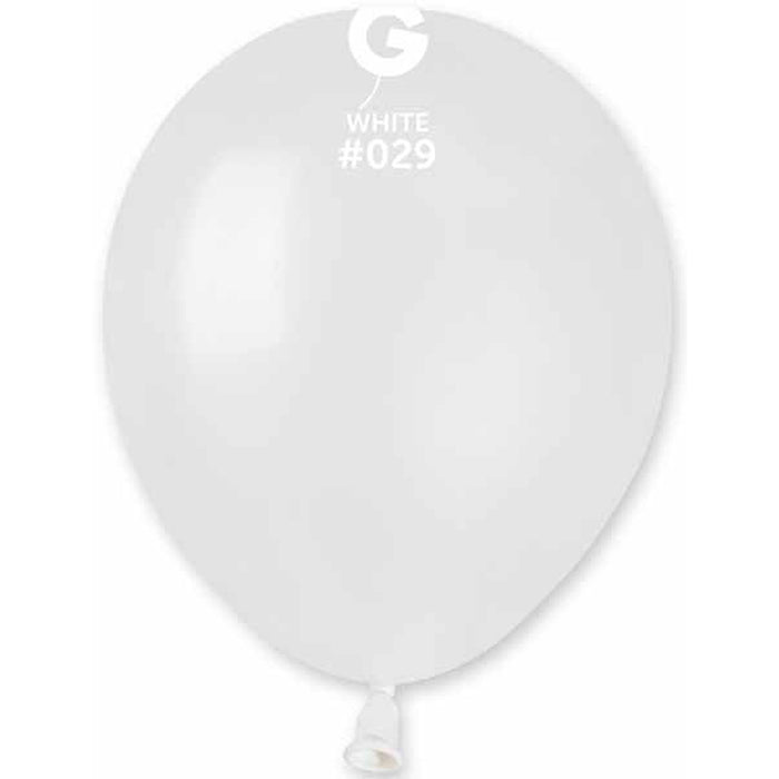 100 Pack Of Gemar Metallic White 5" Latex Balloons (#029)